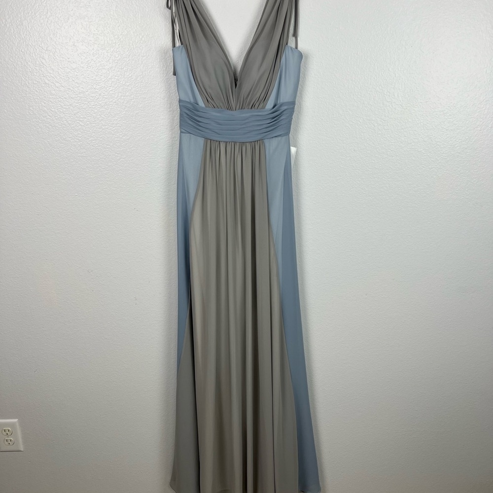 Jasmine Gray and Blue Maxi Dress